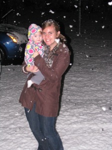 This was Selah's first snow. 